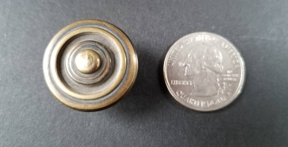 #K20 Vtg 4 Ant Style Brass Simple Modern Round Knobs Handles Pulls 15//16/"dia