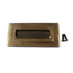 1 x Antique Style/Modern Inset Flush Mount TRUNK Drawer Chest PULL Handles 3-3/8" x 1-11/16"  #P21