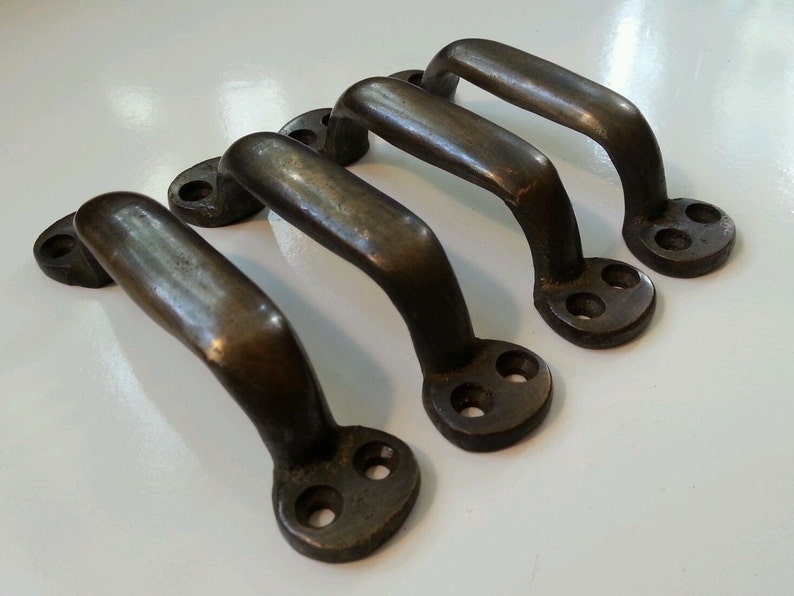 4 x Solid Brass Antique Strong File Trunk Handles 3 Etsy