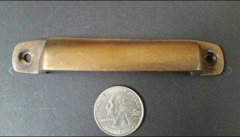 4 Antique Brass Apothecary Cup Drawer Cabinet Bin Pulls Handles 4/"w #A16