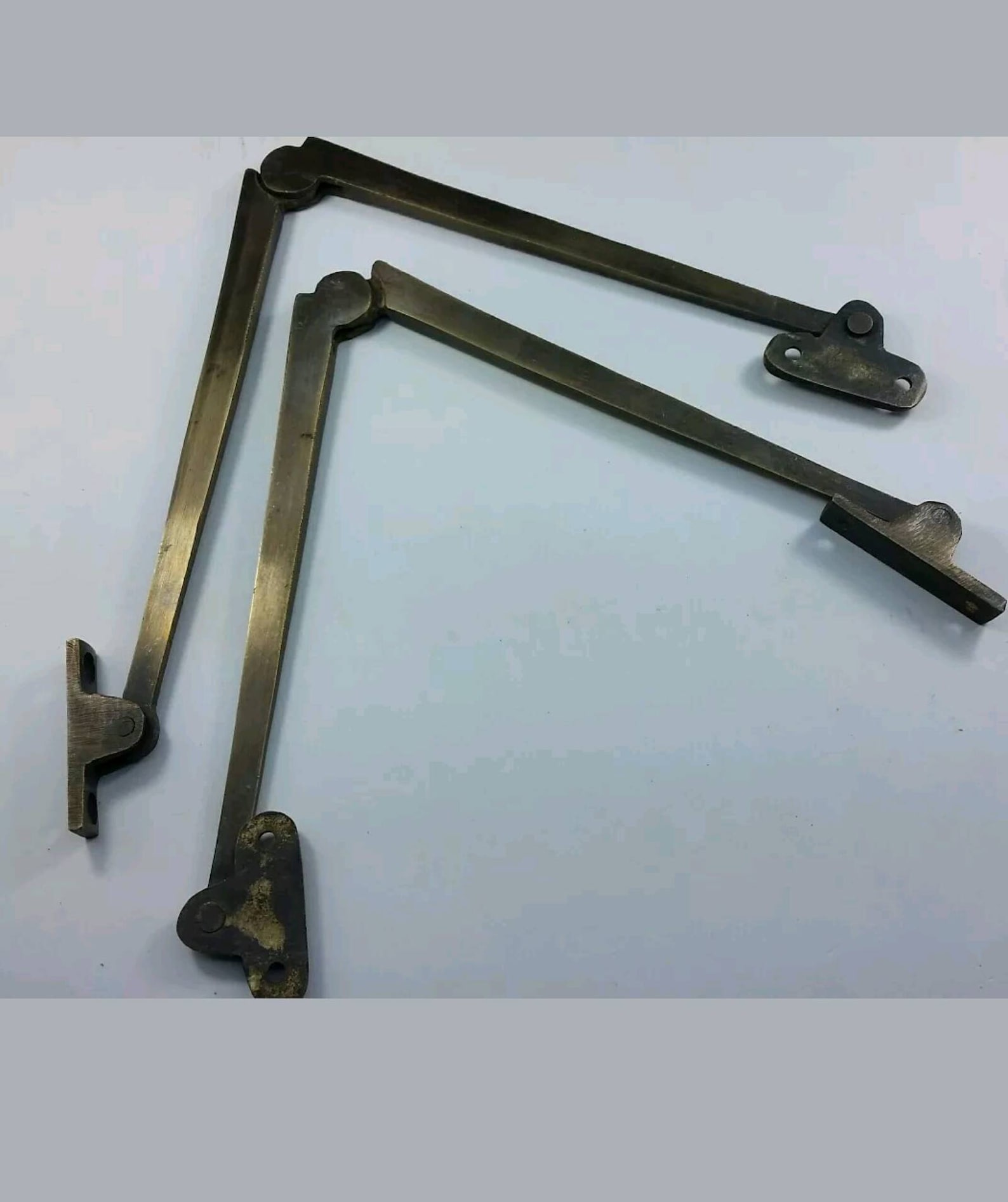 Set, Ant. Style Fold Away Hinge, Drop Front Desk Hinges, or for Old Trunk, Box, Blanket Box Lid