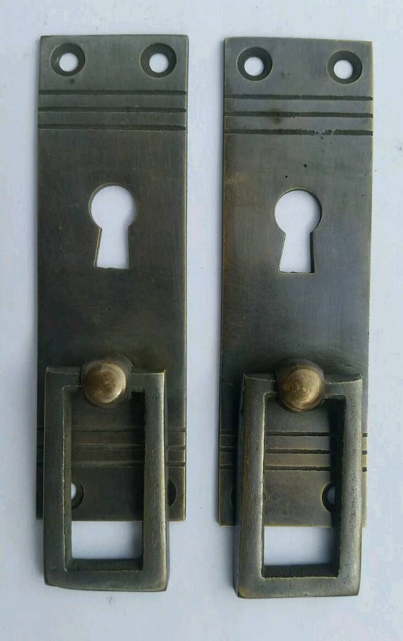 key hole 2/" #H27 4 Antique Style Arts and Crafts Mission Brass Handles Pull w