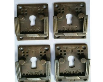 4 x Arts and Crafts / Mission Handles Vertical 2" Frank Lloyd Wright Style  Hardware, Handles, Pulls.Unlaquered. #H27