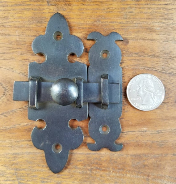 Ornate Antique Type Solid Brass Door Latch Lock Bolt Barn Gate Etsy