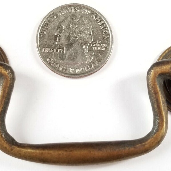 Antique Style Brass Swan Neck Bail Pull Drawer Cabinet Handle 2-3/4"cntr #H43
