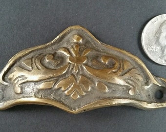 1 x Brass Antique Style Victorian Swag Apothecary Cabinet Drawer Handles Pull 3" centers. #A10