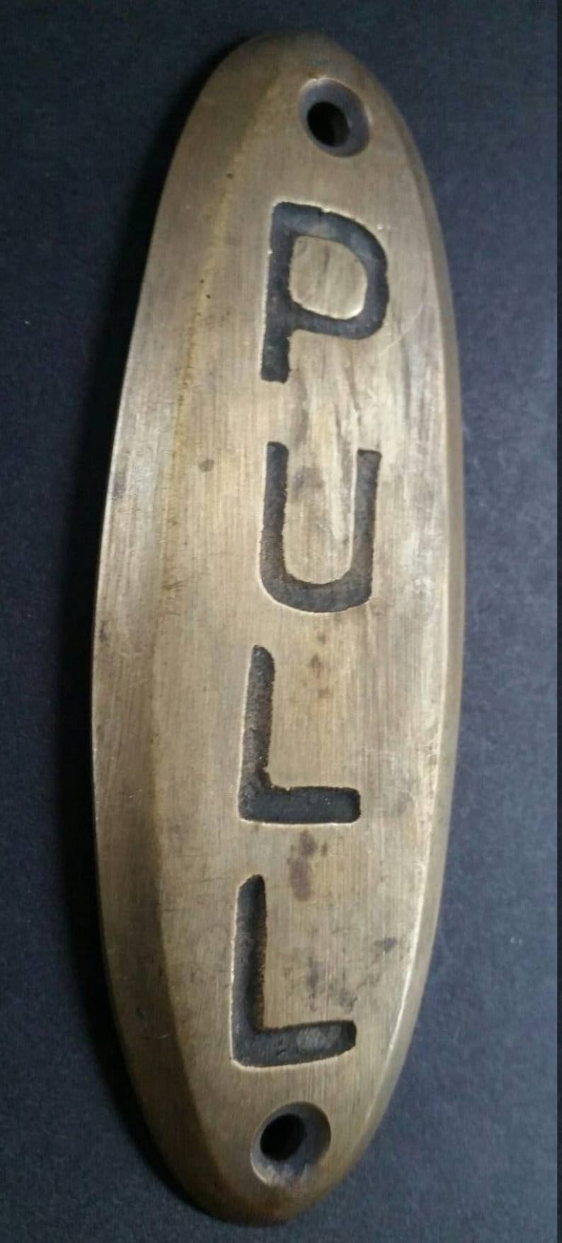 PUSH sign and PULL sign Door sign Bell Store Art Deco Solid Brass 4/" #F10