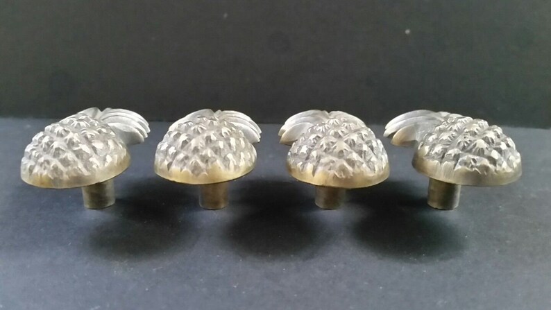 Hardware 4 Pieces Solid Brass Tropical Pineapple Cabinet Drawer