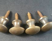 4 x SMALL Antique Vintage Style Barrister Bookcase Small Knobs Pulls, Handles 5 8 quot dia Solid Brass, Macey Globe Wernicke bookcase knob K2