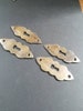 4 x vintage antique Brass Escutcheons,Key Hole Covers,Doors,Locks,Skeleton keys,Solid Brass, 2 3/4' tall x 1' wide, jewelry component #E3 