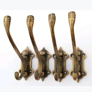 4 Old Style Solid Brass Double Wall Mount 180 Degree Swivel Coat Hat Towel  Hooks C24 -  Finland