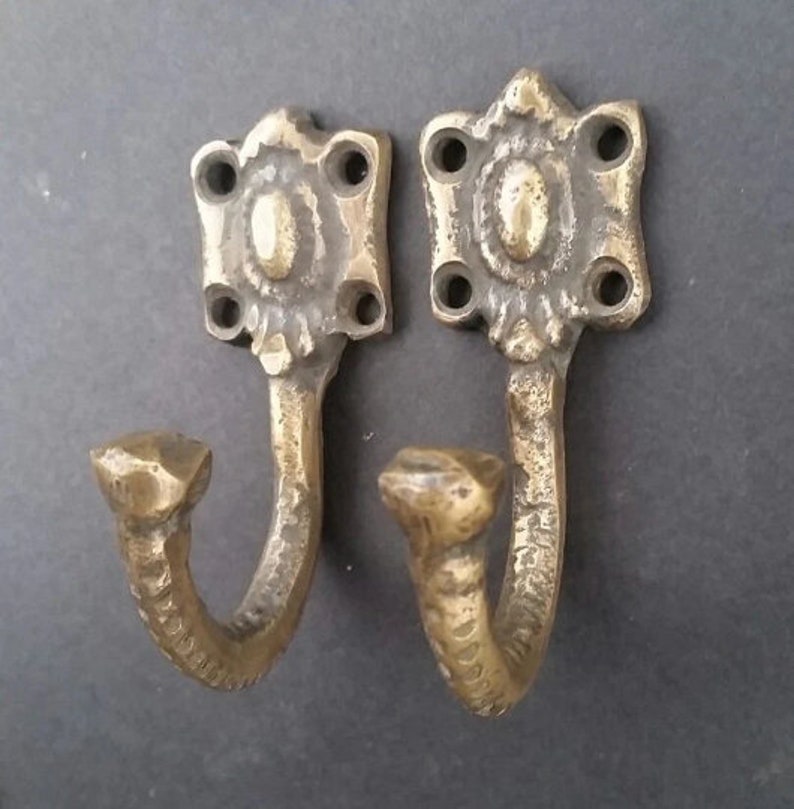Single Coat Hat Hooks Unique Antique Style Ornate Backplate Etsy
