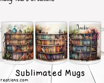 Books Mug, Reading Mug, Library Mug, Personalized Christmas Gift, Personalized Mug, Custom Mug, 15oz Mug