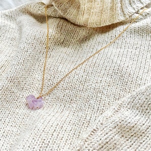 Amethyst raw rock  gold filled necklace natural stone necklace, healing necklace, friend gift, mother gift