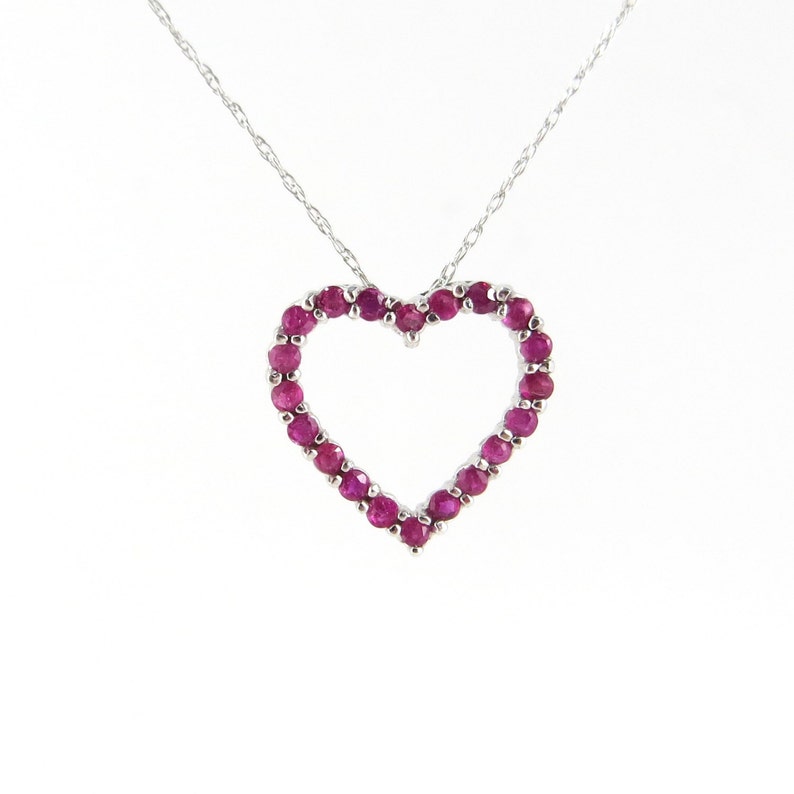 Genuine Ruby & Diamond Double Heart Pendant Interchangeable - Etsy