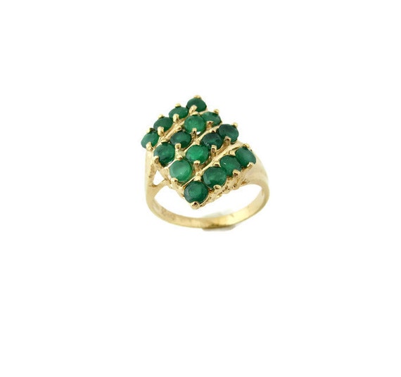 Genuine Gorgeous Green Emerald,Rhombus Shape Clus… - image 1