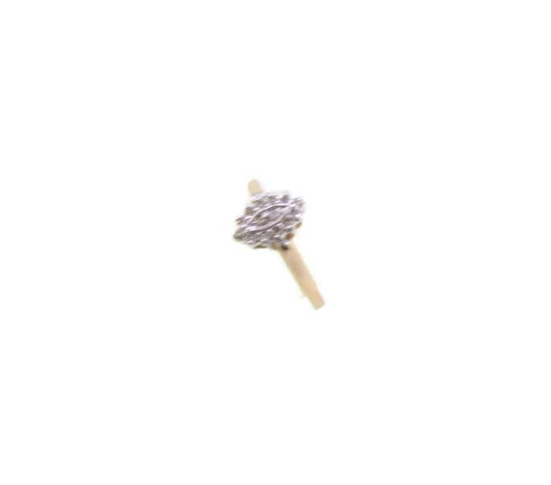 Small Marquise Genuine Diamonds Cluster Gold Ring. image 3