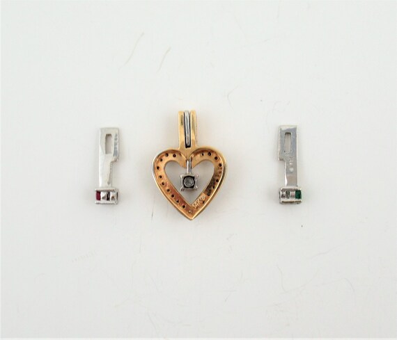 Interchangeable Ruby, Emerald. Sapphire, in 14K G… - image 5