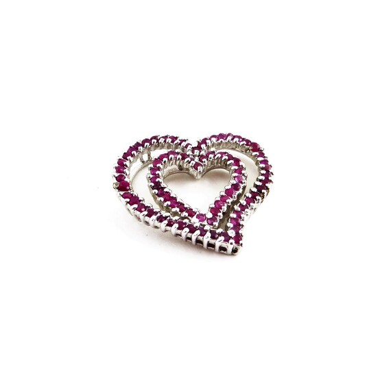 Genuine Ruby Large Cluster Double Open Heart Ster… - image 2