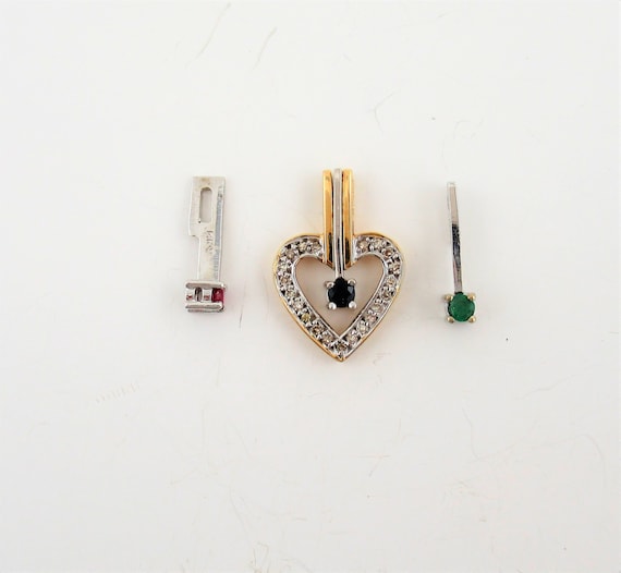 Interchangeable Ruby, Emerald. Sapphire, in 14K G… - image 10