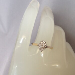 Small Marquise Genuine Diamonds Cluster Gold Ring. image 8
