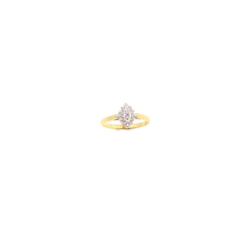 Small Marquise Genuine Diamonds Cluster Gold Ring. image 2