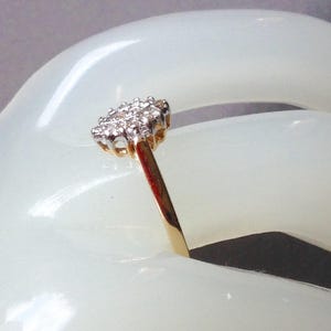 Small Marquise Genuine Diamonds Cluster Gold Ring. image 9