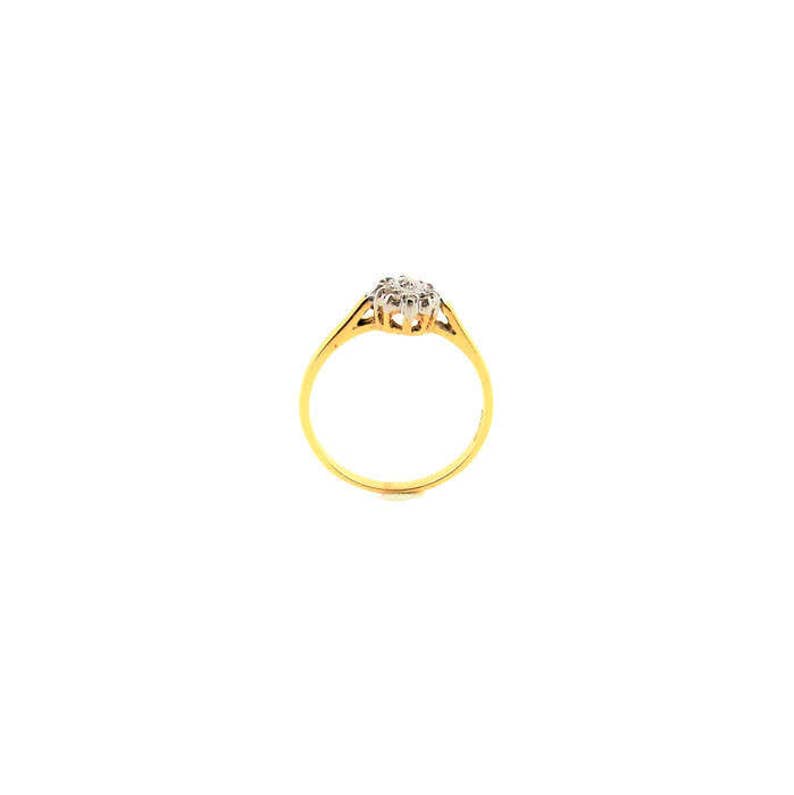 Small Marquise Genuine Diamonds Cluster Gold Ring. image 5