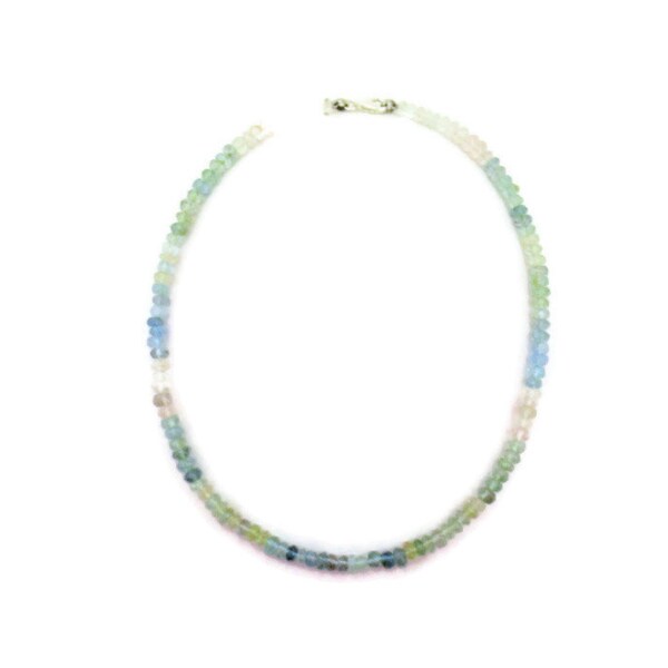 Natural Bery --- Aquamarine,Morganite,Goshenite Rondelle Necklace