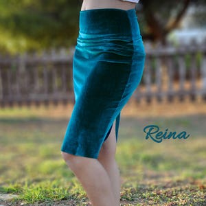 Velvet Tango Skirt with Slit: Social Dance Pencil Skirt