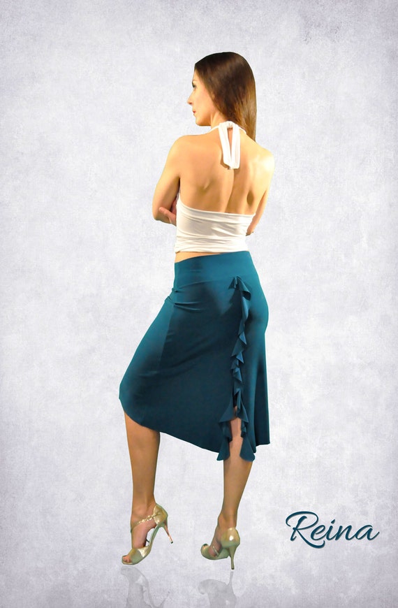 Tango skirt petrol and other colors with slit Etsy