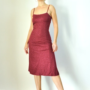 Glitter Bordeaux Tango Dress: Handmade Latin Dance Dress