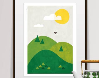 nature art print, nature wall art, forest art, wall art, nursery decor, nursery wall art, woodland decor, forest print, tree print, nature