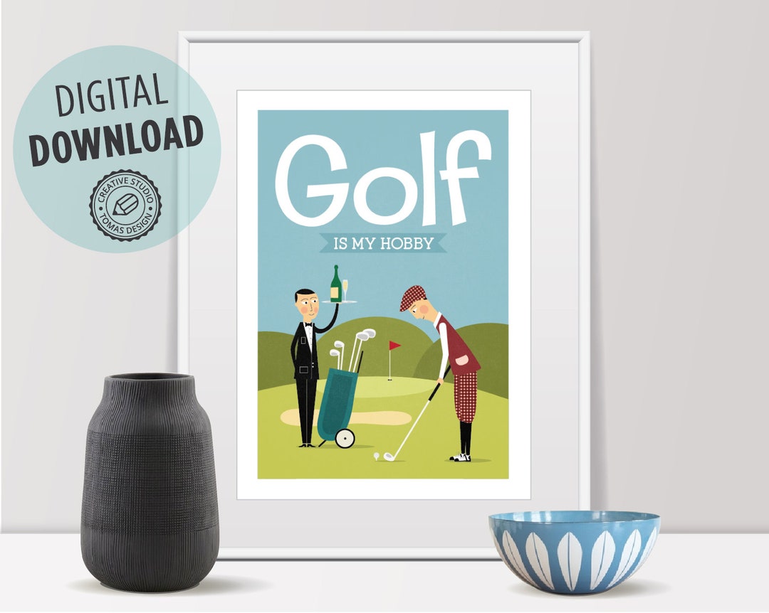 PRINTABLE Golf Decor Golf Illustration Golf Decor Mid - Etsy