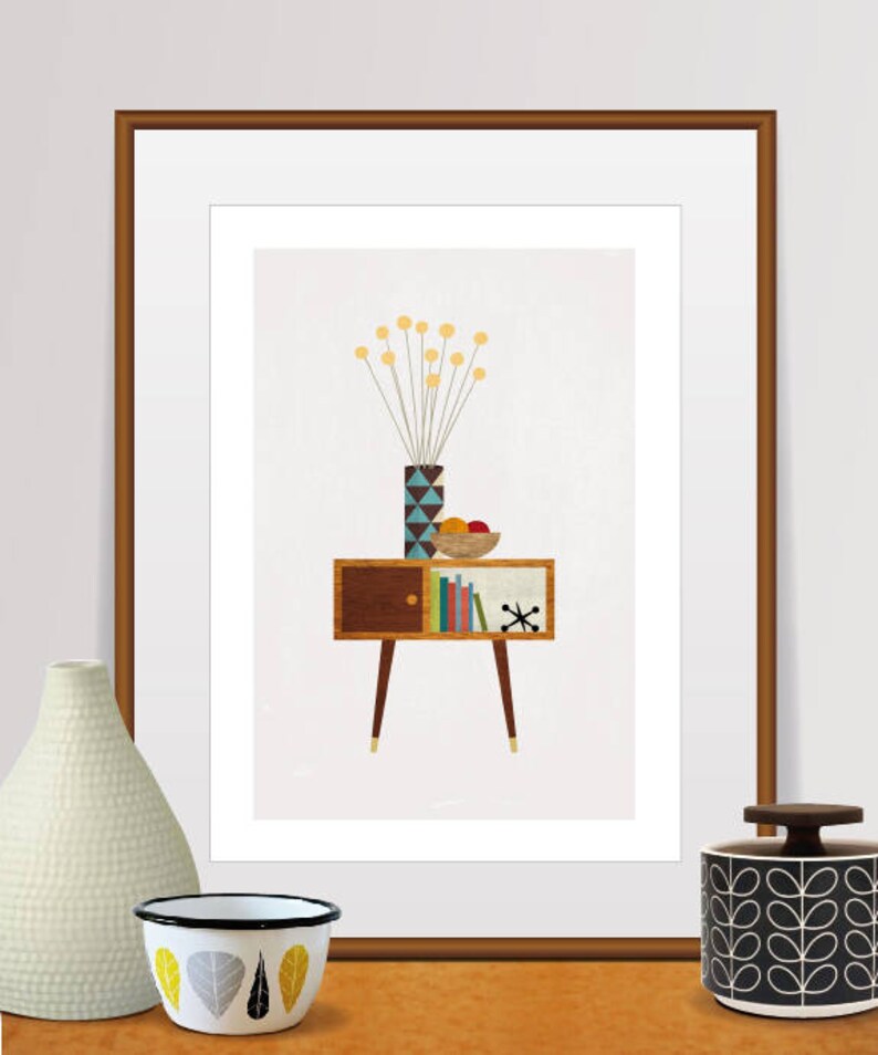 Mid Century Modern Wall Art Home Decor Bedroom Wood Office Kitchen Scandinavian Large