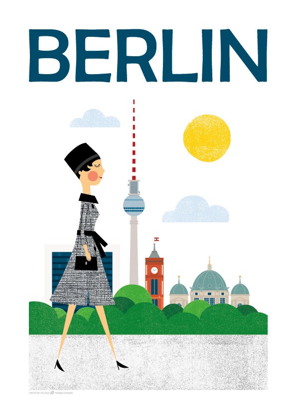 City Art, Berlin Print, Berlin Skyline, Berlin Poster, Wall Art