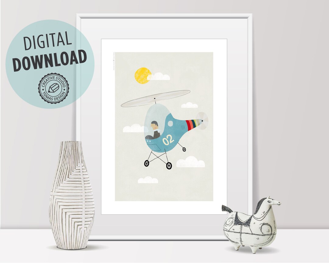 Helicopter Wall Art Helicopter Print Helicopter Decor Etsy