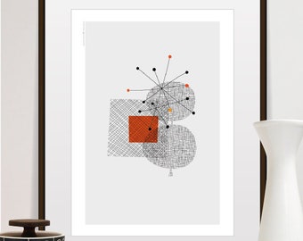 halverwege de eeuw kunst aan de muur, halverwege de eeuw moderne, half eeuw home decor, moderne muur kunst, abstract wall art, poster afdrukken, moderne inrichting, kamer decor