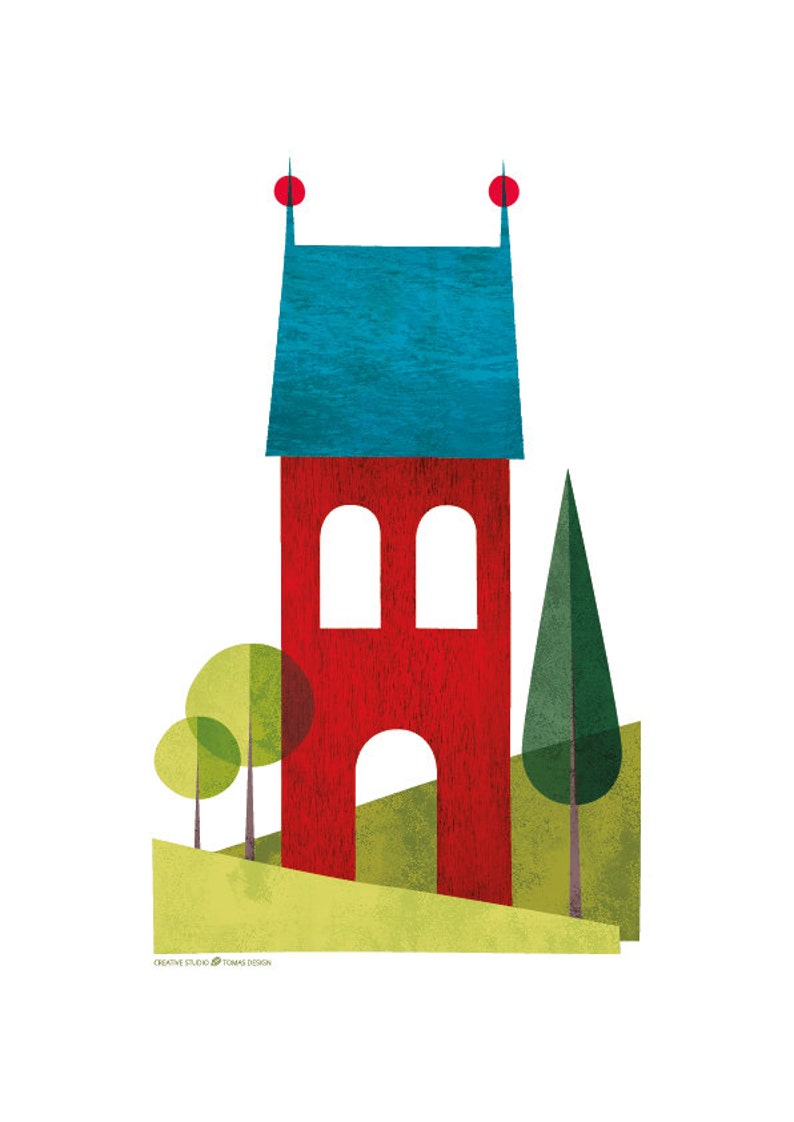 House Print House Poster House Wall Art House Wallpaper Etsy