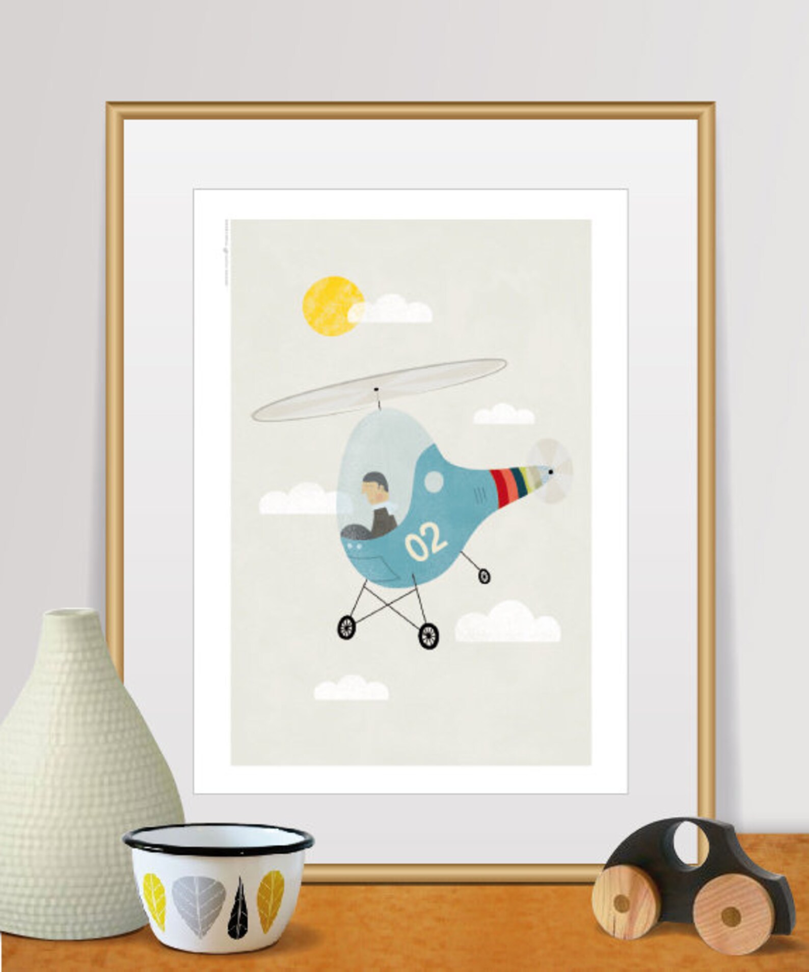 Helicopter Wall Art, Helicopter Print, Helicopter Decor, Aviation Print