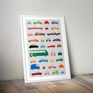 Cars Wall Art Baby Boy Nursery Print Vehicle Collection Transportation Illustration Poster Baby Shower Welcoming Gift Playroom Decoration image 5