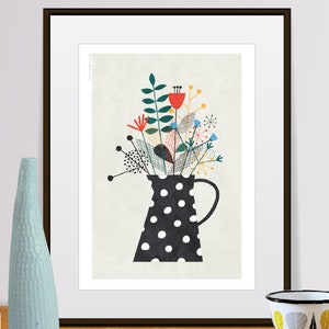 Abstract Vase Wall Art Plants Leaves Flowers Print Modern Botanical Floral Minimalist Wall Art Crazy Plant Lady Gift Kitchen Decoration