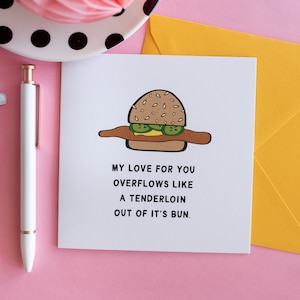 Valentines Day, Anniversary Card, For Spouse, Greeting Card, For Husband, For Wife, Foodie, Tenderloin, Partner, Just Because, Food Lover