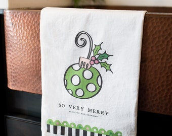 Christmas Towel, Tea Towel, Hand Towel, Modern, Dish, Ornament, Flour Sack Towel, Gift Under 15, Stocking Stuffer, Gift for Her