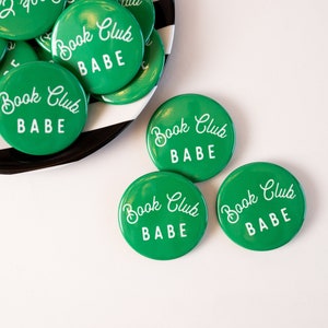 Book Club Gift Favor Button Babe Discussion Girlfriend Box Girls Night Out For Friend Reading Pin Nerd Ladies Club Reading Group Library