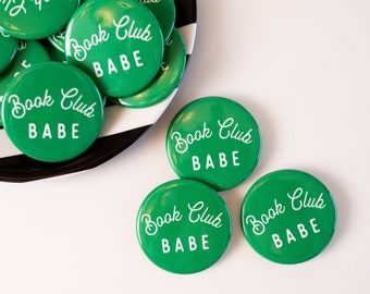 Book Club Gift Favor Button Babe Discussion Girlfriend Box Girls Night Out For Friend Reading Pin Nerd Ladies Club Reading Group Library