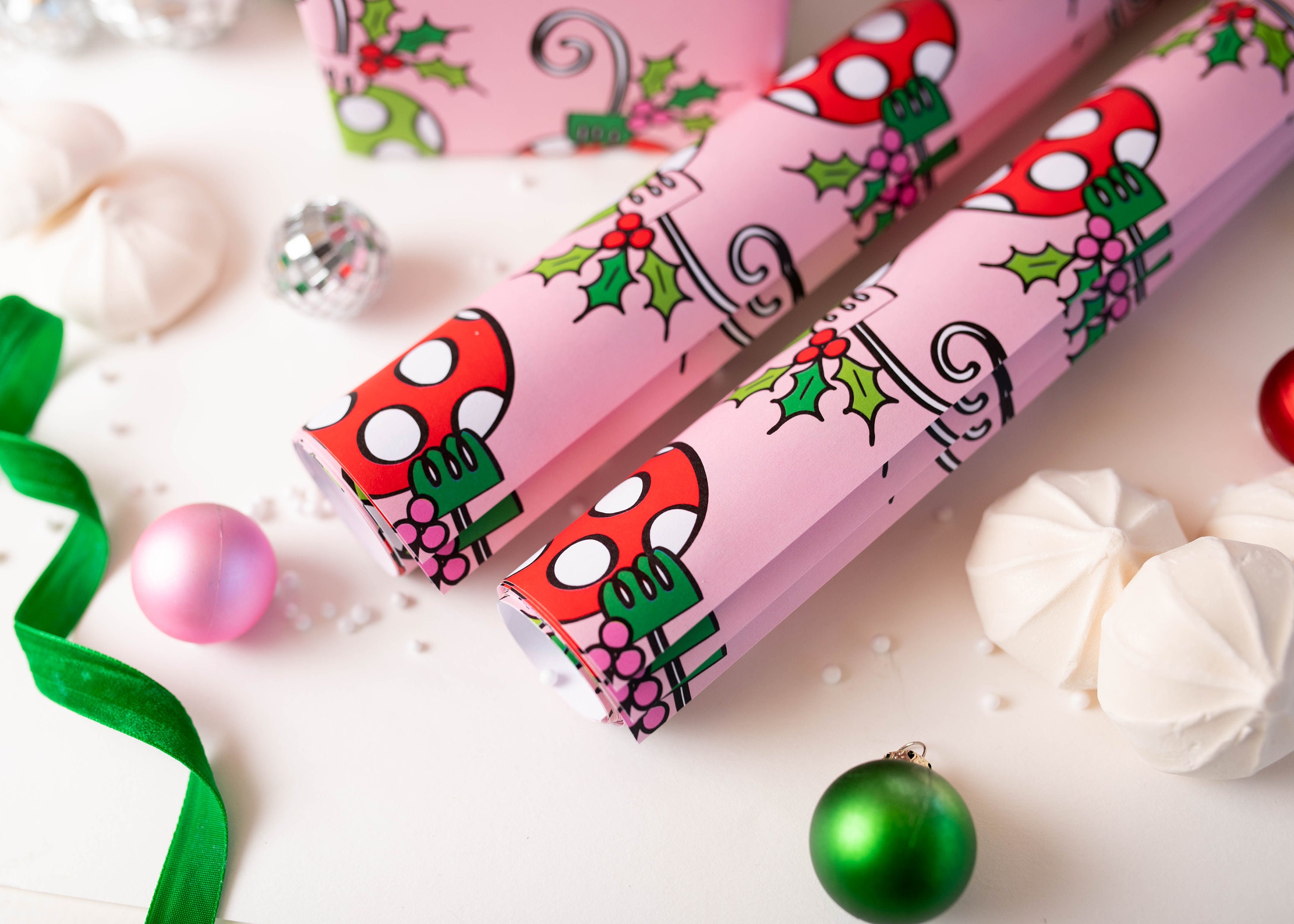 Pink Christmas Tree Wrapping Paper or for any Occasion Gift Wrap