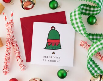 Hilarious Christmas, Greeting Card, Holiday Sarcasm, Annoyed, Hater, Bells, Song, Gift for Friend