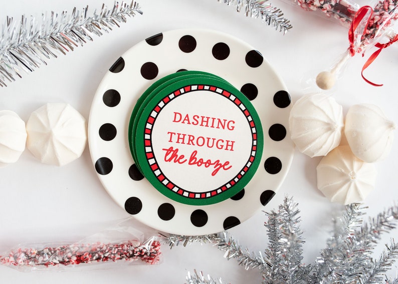 Holiday Coaster Set Adult Stocking Stuffer Christmas image 0