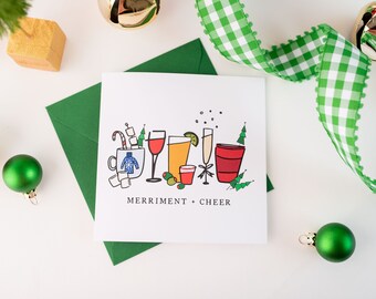 Holiday Merriment Card: Festive Hostess Greeting